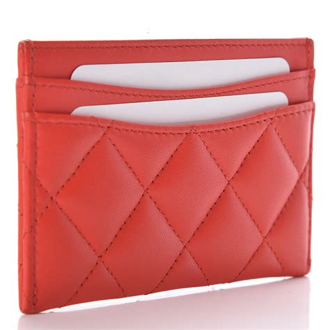 15802774 chanel card holder|CHANEL Lambskin Quilted Card Holder Wallet Red.